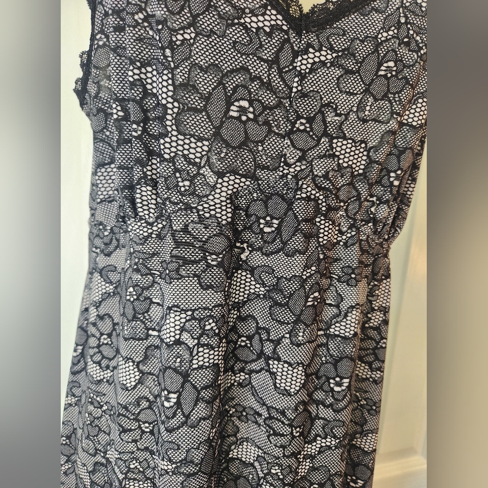 René Rofé Black Floral Lace Chemise Nightgown Sleepwear Size Large Sexy Lingerie - Picture 3 of 6